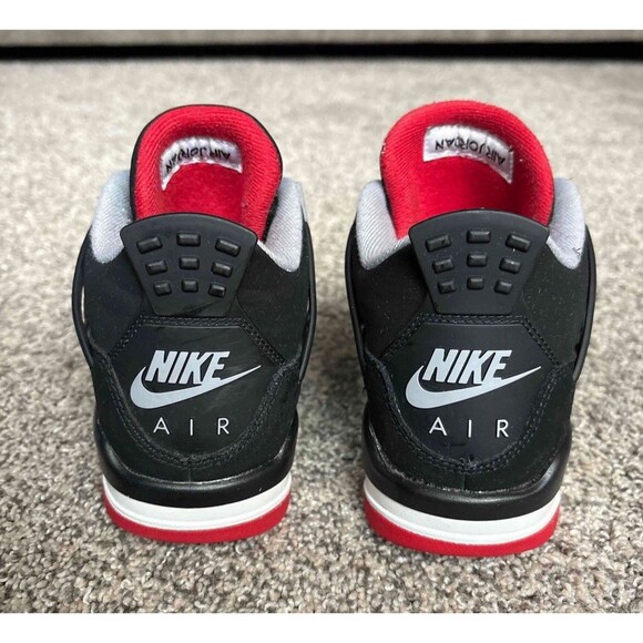Nike Air Jordan 4 Retro Bred Size 4 Youth (Size 5.5 Women's) - Picture 4 of 7